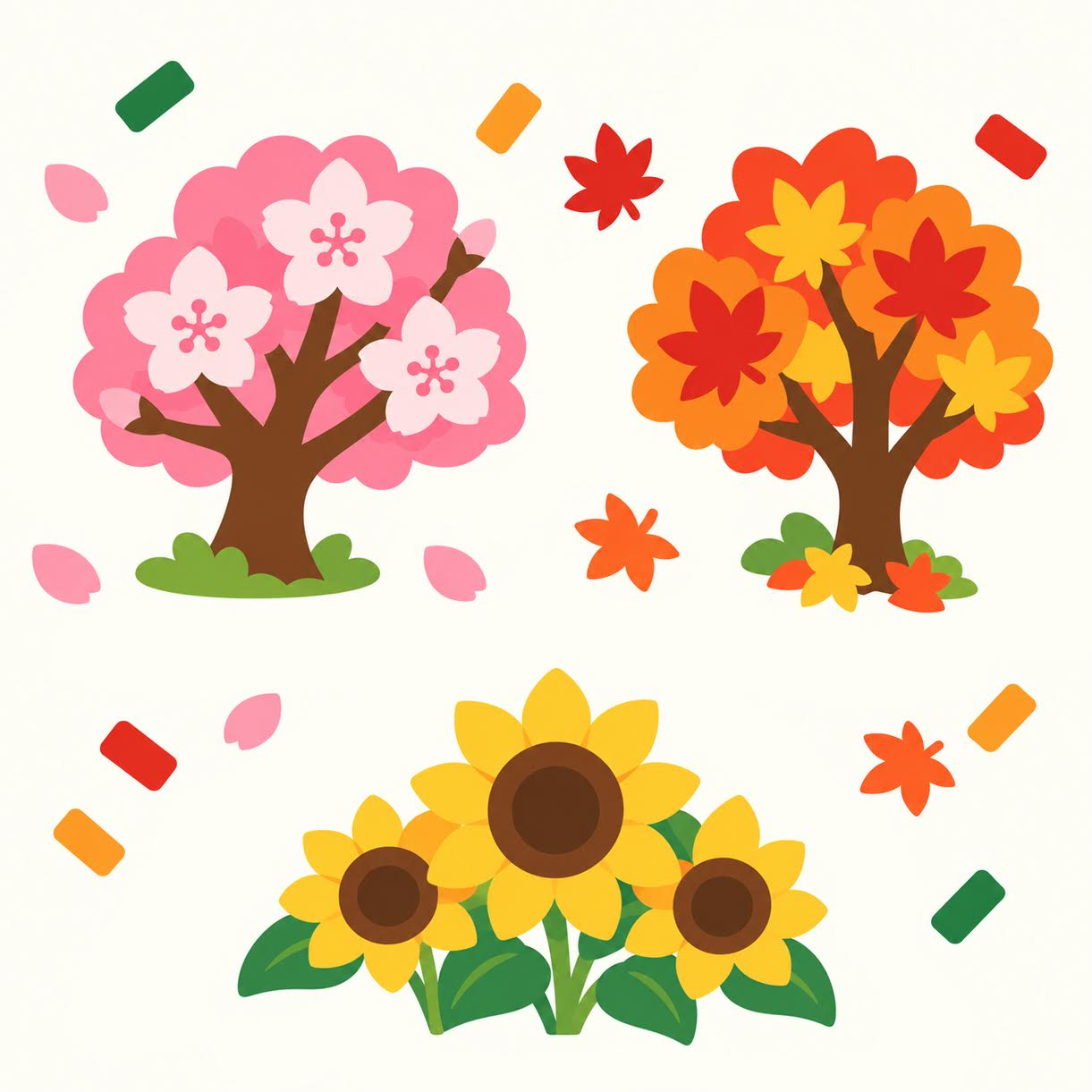 季節のイベントの共通イラスト